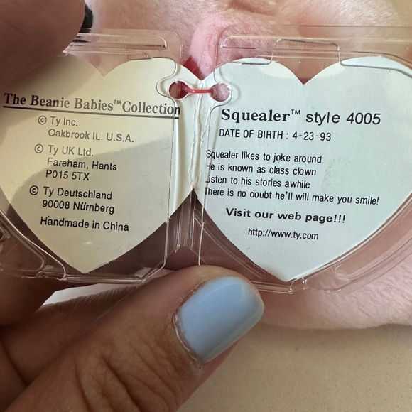 NWT RARE 1993 TY Beanie Babies (Squealer) with errors - Picture 5 of 5